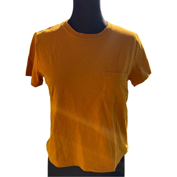 Everlane Orange 100% Organic cotton Pocket Boxy Fit Tee Shirt Size Small - Picture 4 of 5